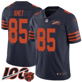 Wholesale Cheap Nike Bears #85 Cole Kmet Navy Blue Alternate Men\'s Stitched NFL 100th Season Vapor Untouchable Limited Jersey