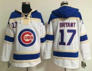 Wholesale Cheap Cubs #17 Kris Bryant White Sawyer Hooded Sweatshirt MLB Hoodie