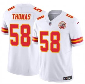 Men\'s Kansas City Chiefs #58 Derrick Thomas White 2024 F.U.S.E Vapor Untouchable Limited Stitched Football Jersey