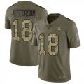 Wholesale Cheap Nike Vikings #18 Justin Jefferson Olive/Camo Men's Stitched NFL Limited 2017 Salute To Service Jersey