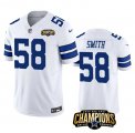 Cheap Men's Dallas Cowboys #58 Mazi Smith White 2023 F.U.S.E. NFC East Champions Patch Football Stitched Jersey