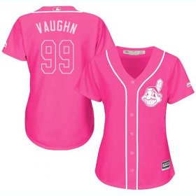 Wholesale Cheap Indians #99 Ricky Vaughn Pink Fashion Women\'s Stitched MLB Jersey