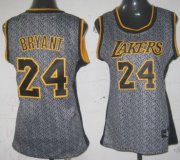 Wholesale Cheap Los Angeles Lakers #24 Kobe Bryant Gray Static Fashion Womens Jersey