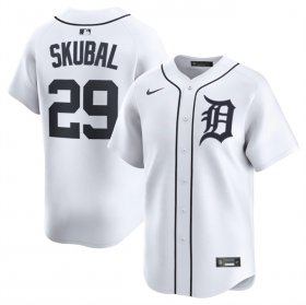 Cheap Men\'s Detroit Tigers #29 Tarik Skubal White 2024 Home Limited Stitched Baseball Jersey