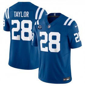 Cheap Men\'s Indianapolis Colts #28 Jonathan Taylor Blue 2024 F.U.S.E. With 2-Star C Patch Vapor Limited Stitched Football Jersey