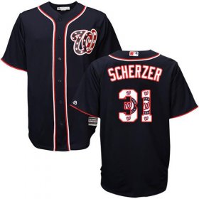 Wholesale Cheap Nationals #31 Max Scherzer Navy Blue Team Logo Fashion Stitched MLB Jersey