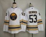 Wholesale Cheap Youth Buffalo Sabres #53 Jeff Skinner White With Gold 50th Anniversary Adidas Stitched NHL Jersey