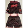 Wholesale Cheap Men Chicago Bulls Black Mitchell Ness Shorts Run Small