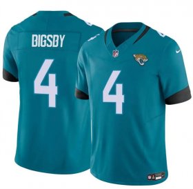 Cheap Men\'s Jacksonville Jaguars #4 Tank Bigsby Teal 2024 Vapor Untouchable Limited Stitched Jersey