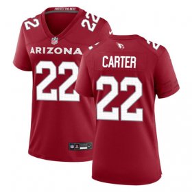 Cheap Women\'s Arizona Cardinals #22 Michael Carter Red 2023 Stitched Jersey(Run Small)