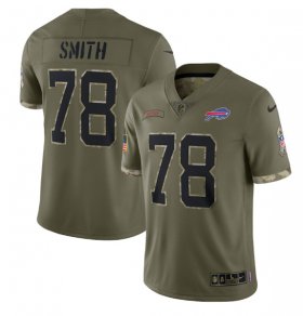 Wholesale Cheap Men\'s Buffalo Bills #78 Bruce Smith 2022 Olive Salute To Service Limited Stitched Jersey