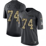 Wholesale Cheap Nike Colts #74 Anthony Castonzo Black Youth Stitched NFL Limited 2016 Salute to Service Jersey