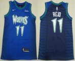 Cheap Men's Minnesota Timberwolves #11 Naz Reid Blue Black City Edition Swingman Stitched Jersey