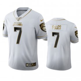 Wholesale Cheap Jacksonville Jaguars #7 Nick Foles Men\'s Nike White Golden Edition Vapor Limited NFL 100 Jersey