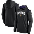 Wholesale Cheap Mens Minnesota Vikings Black Sideline Stack Performance Pullover Hoodie