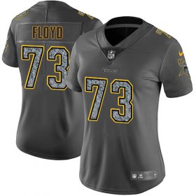 Wholesale Cheap Nike Vikings #73 Sharrif Floyd Gray Static Women\'s Stitched NFL Vapor Untouchable Limited Jersey