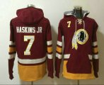 Wholesale Cheap Men's Washington Redskins #7 Dwayne Haskins Jr NEW Burgundy Red Pocket Stitched NFL Pullover Hoodie