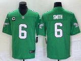 Wholesale Cheap Men's Philadelphia Eagles #6 DeVonta Smith Green C Patch 2023 Vapor Limited Throwback Jersey