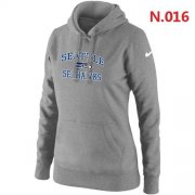 Wholesale Cheap Women's Nike Seattle Seahawks Heart & Soul Pullover Hoodie Light Grey