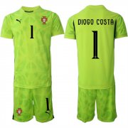 Cheap Men's Portugal Team #1 Diogo Costa 2025 Green Soccer Jersey Suit