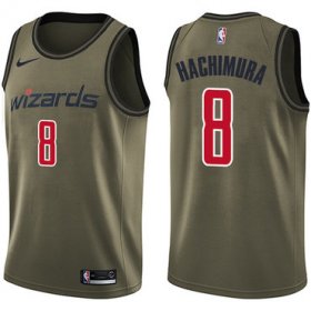 Wholesale Cheap Wizards #8 Rui Hachimura Green Salute to Service Basketball Swingman Jersey