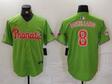 Men's Philadelphia Phillies #8 Nick Castellanos Green With Patch Stitched Cool Base Nike Jersey