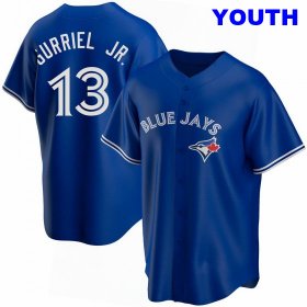 Wholesale Cheap YOUTH TORONTO BLUE JAYS #13 LOURDES GURRIEL JR. ROYAL ALTERNATE JERSEY