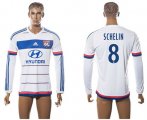 Wholesale Cheap Lyon #8 Schelin Home Long Sleeves Soccer Club Jersey