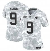 Cheap Women's Carolina Panthers #9 Bryce Young 2024 F.U.S.E Arctic Camo Salute To Service Limited Stitched Football Jersey(Run Small)