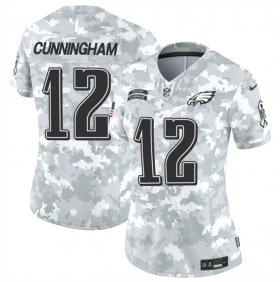 Cheap Women\'s Philadelphia Eagles #12 Randall Cunningham 2024 F.U.S.E Arctic Camo Salute To Service Limited Stitched Jersey(Run Small)