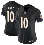 Cheap Women's Baltimore Ravens #10 Emory Jones Black Vapor Football Jersey(Run Small)