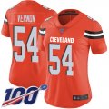 Wholesale Cheap Nike Browns #54 Olivier Vernon Orange Alternate Women's Stitched NFL 100th Season Vapor Limited Jersey