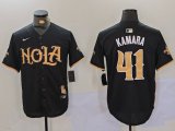 Cheap Men's New Orleans Saints #41 Alvin Kamara Black Cool Base Stitched Baseball Jersey