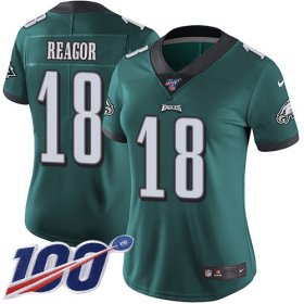 Wholesale Cheap Nike Eagles #18 Jalen Reagor Green Team Color Women\'s Stitched NFL 100th Season Vapor Untouchable Limited Jersey