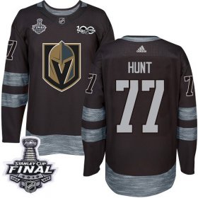 Wholesale Cheap Adidas Golden Knights #77 Brad Hunt Black 1917-2017 100th Anniversary 2018 Stanley Cup Final Stitched NHL Jersey