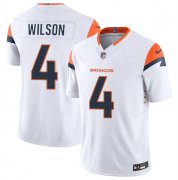 Cheap Men's Denver Broncos #4 Zach Wilson White 2024 F.U.S.E. Vapor Limited Football Stitched Jersey