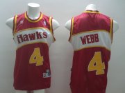 Wholesale Cheap Atlanta Hawks #4 Spud Webb Red Swingman Throwback Jersey