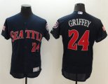 Wholesale Cheap Mariners #24 Ken Griffey Navy Blue Fashion Stars & Stripes Flexbase Authentic Stitched MLB Jersey