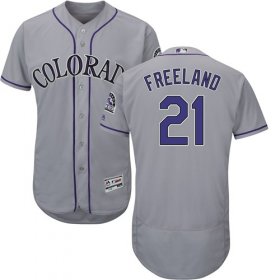 Wholesale Cheap Rockies #21 Kyle Freeland Grey Flexbase Authentic Collection Stitched MLB Jersey