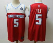 Wholesale Cheap Men's Sacramento Kings #5 De'Aaron Fox Red 2020 Nike City Edition Swingman Jersey With The Sponsor Logo