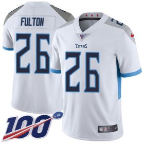 Wholesale Cheap Nike Titans #26 Kristian Fulton White Men\'s Stitched NFL 100th Season Vapor Untouchable Limited Jersey