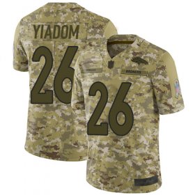 Wholesale Cheap Nike Broncos #26 Isaac Yiadom Camo Men\'s Stitched NFL Limited 2018 Salute To Service Jersey