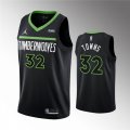 Wholesale Cheap Men's Minnesota Timberwolves #32 Karl-Anthony Towns Black Statement Edition Stitched Jersey