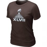 Wholesale Cheap Women's NFL Super Bowl XLVII Logo T-Shirt Brown