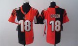 Wholesale Cheap Nike Bengals #18 A.J. Green Orange/Black Women's Stitched NFL Elite Split Jersey