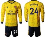 Wholesale Cheap Arsenal #24 Bellerin Away Long Sleeves Soccer Club Jersey