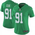 Wholesale Cheap Nike Eagles #91 Fletcher Cox Green Women's Stitched NFL Limited Rush Jersey