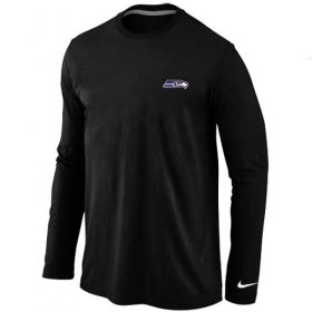 Wholesale Cheap Nike Seattle Seahawks Sideline Legend Authentic Logo Long Sleeve T-Shirt Black