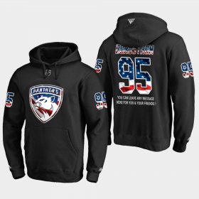 Wholesale Cheap Panthers #95 Henrik Borgstrom NHL Banner Wave Usa Flag Black Hoodie