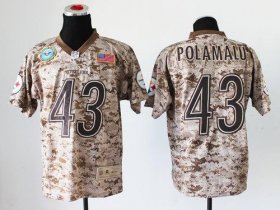 Wholesale Cheap Nike Steelers #43 Troy Polamalu Camo Men\'s Stitched NFL New Elite USMC Jersey